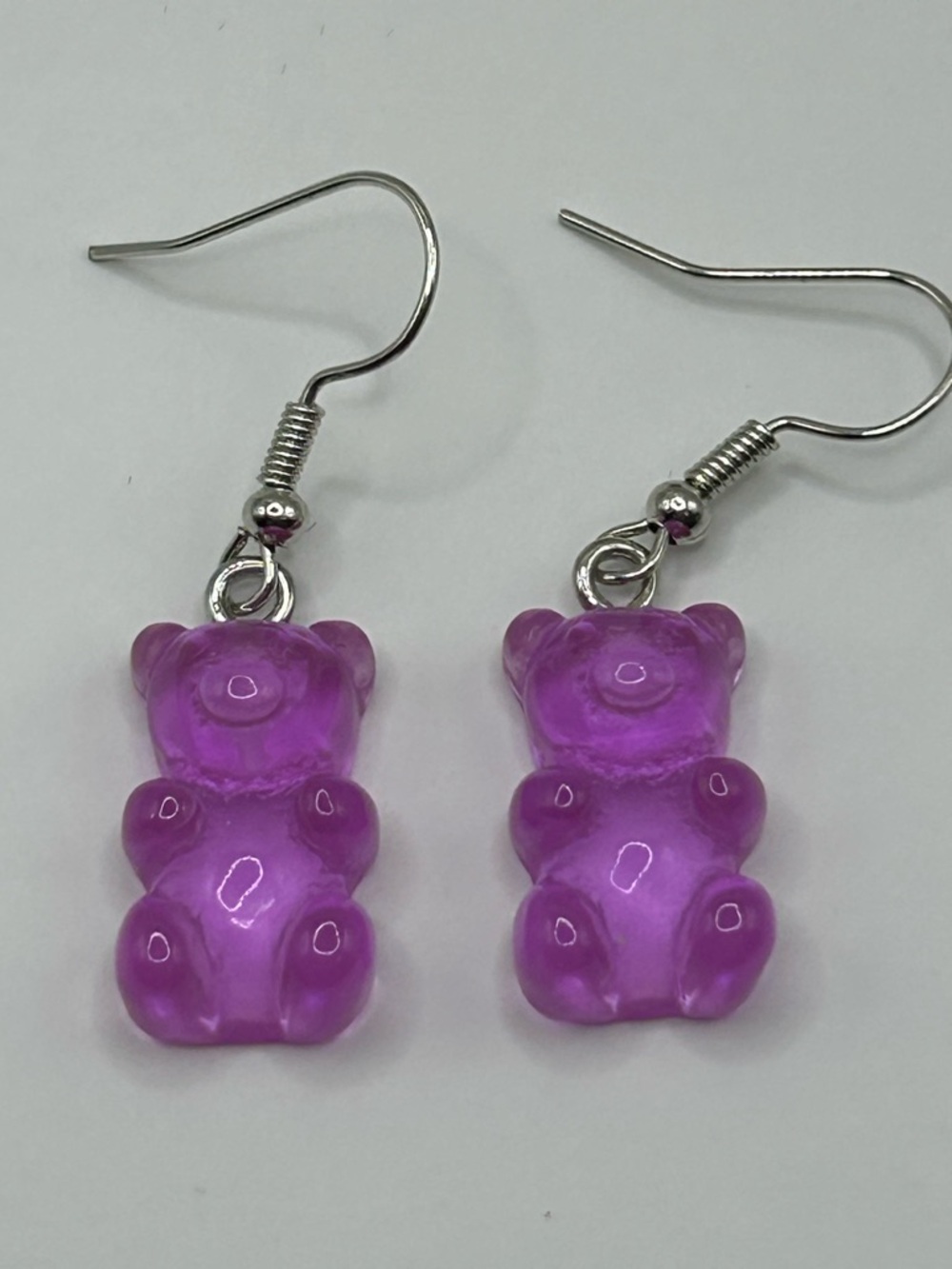 Purple Gummy Bear Dangle Earrings